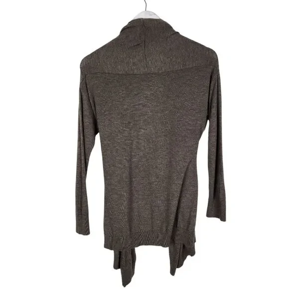 VINCE. Sweater Womens Small Brown Tie Front Cashmere Blend Draped Cardigan Shirt - Picture 3 of 9